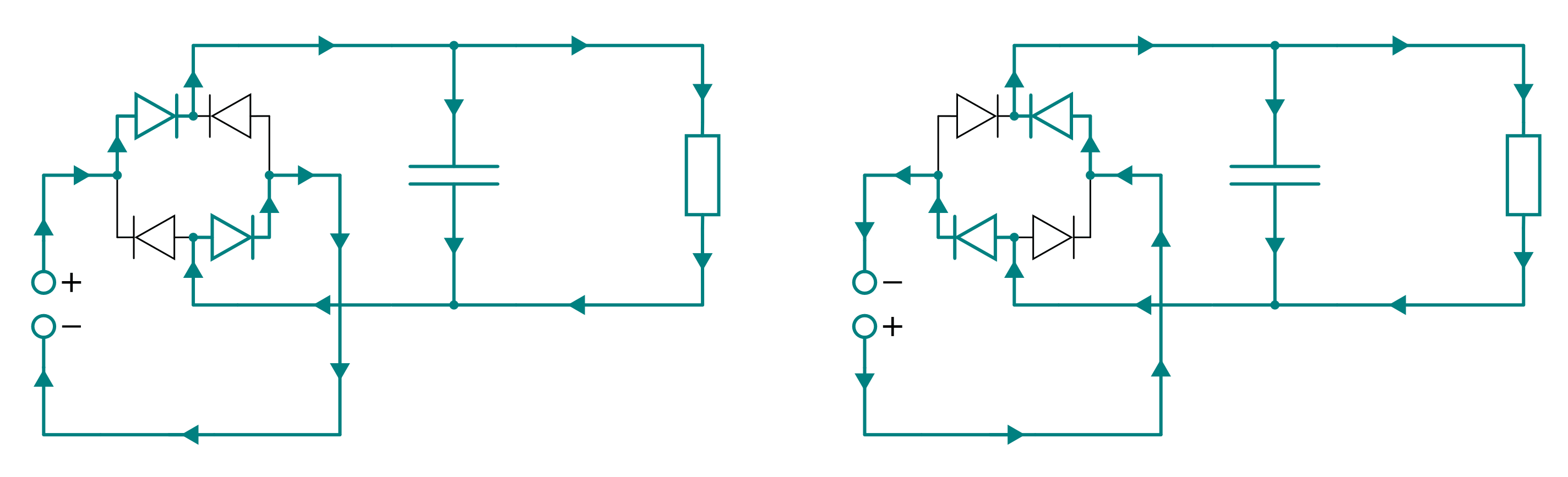 Gleichrichter - Schaltkreis erklärt, Dioden, Kondensator (Wechselstrom) 